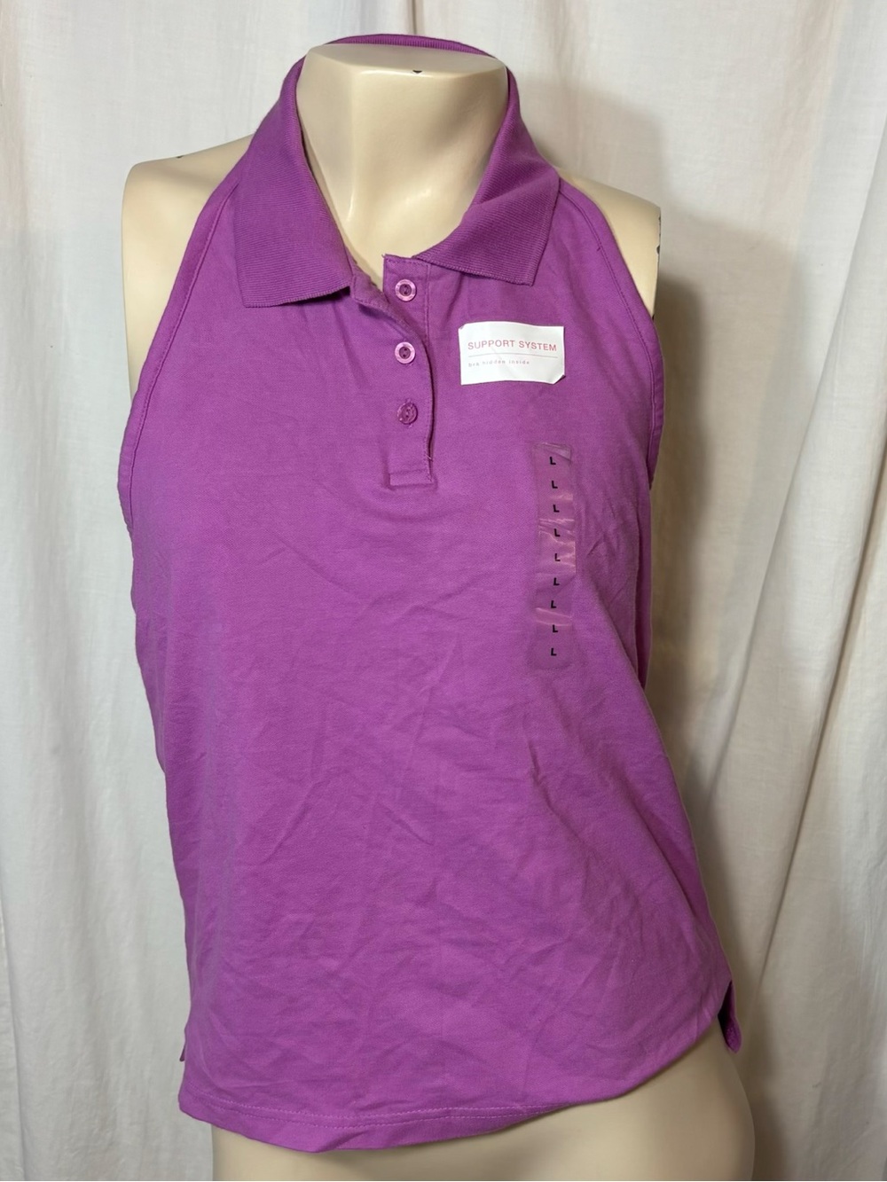 NWT vintage GAP 2000s Y2K purple halter polo top women’s large